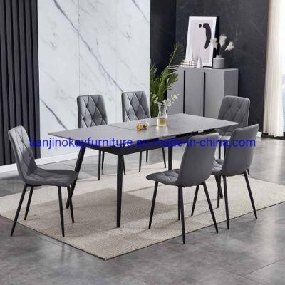 Nordic Style Porcelain Top Panel Tables Dining Room Furniture Dining Tables Set