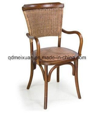 Cane Makes up The Solid Wooden Retro Leisure Restaurant Solid Wood Armchair (M-X3838)