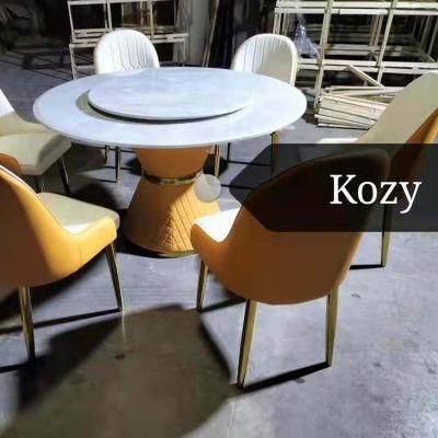 Dining Room Furniture Metal Metal Base Round Dining Chairs and Table