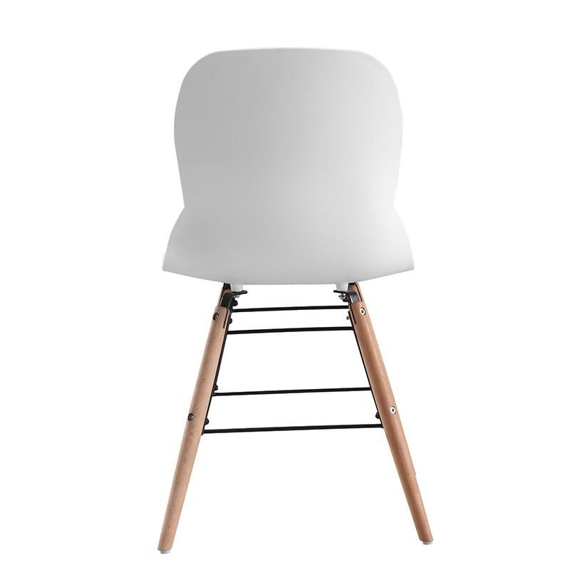 Factory Price Nordic Style Modern Chairs Outdoor Banquet Stool White PP Plastic Chair Wood Home Dining Furniture Restaurant Dining Chair for Dining Room