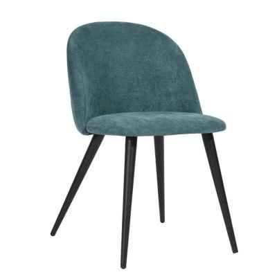 Wholesale Upholstered Dining Room Chair Modern Luxury Furniture Button Tufted Fabric Velvet Steel Dining Chair