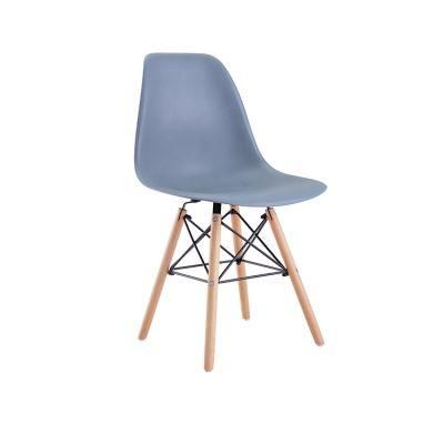 Wholesale PP Living Room Conference Plastic Ergonomic Office Chair Modern Furniture Dining Chair Nordic Chair with Classic Wood Legs