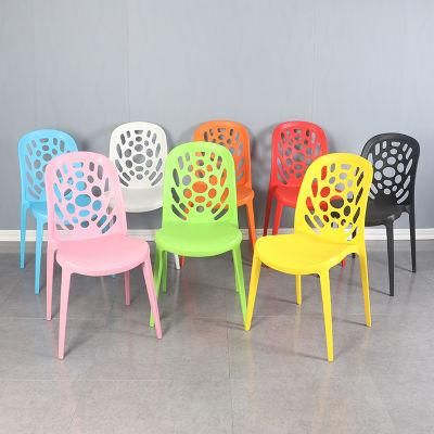 High Quality China Back Breathable Outdoor Restaurant Dining Chair Modern Design Colorful Dining Stackable Plastic Chairs