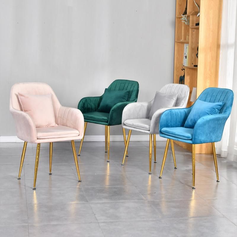 Natural Armchair Velvet Leisure Make up Chair Luxury Modern Dinning Chair Minimalist Dining Chair