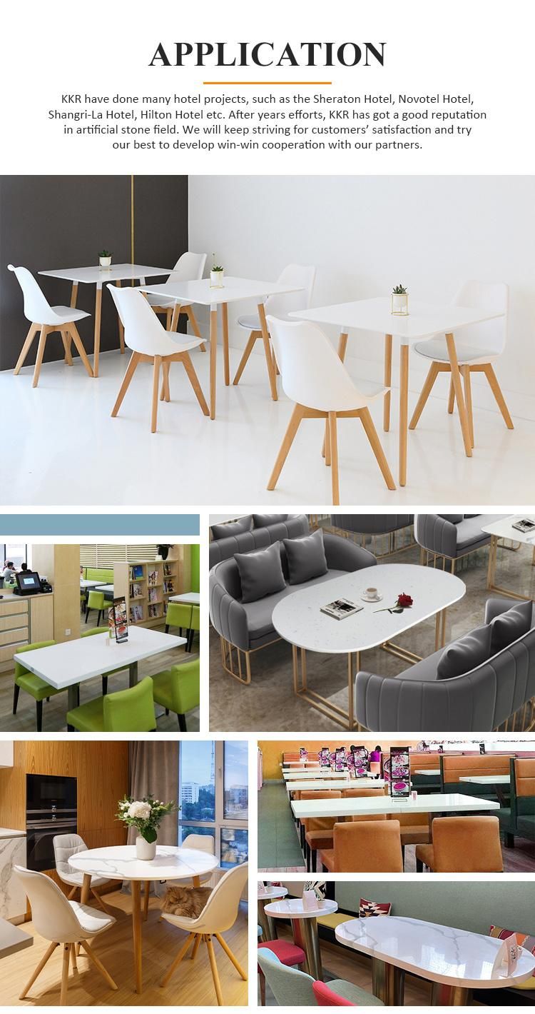 Kingkonree Solid Surface Restaurant Dining Table and Chair