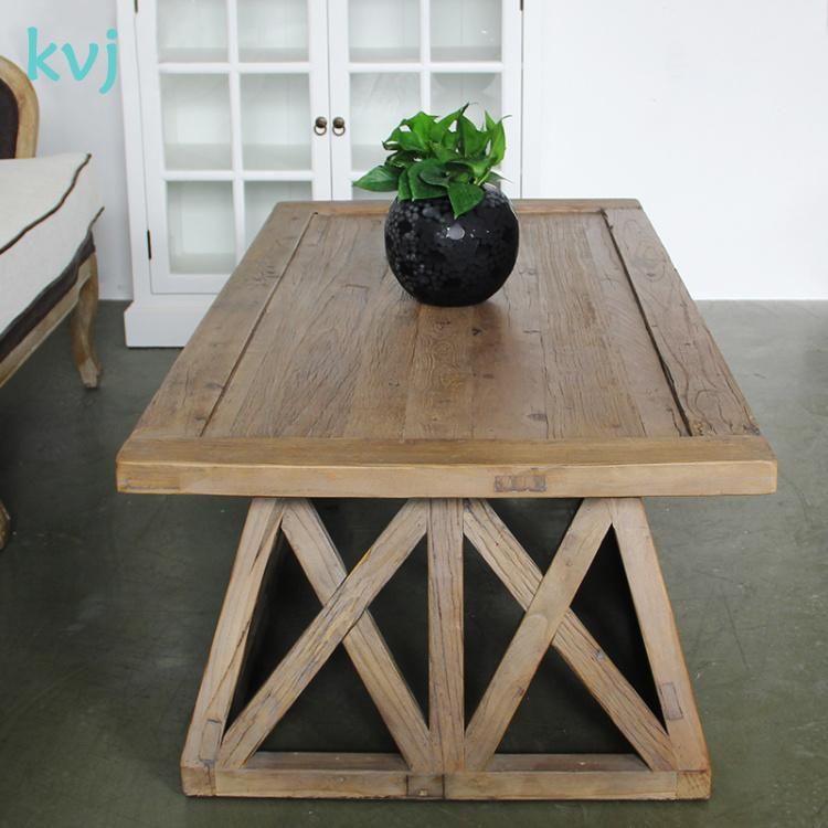 Kvj-7334 Rustic Antique Vintage Solid Wood Coffee Table