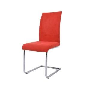 Elegant Red Leather Upholstered Seat High Back Dining Chair