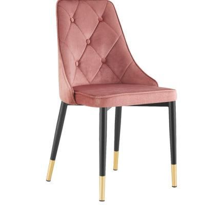 Free Sample Nordic Furniture Luxury Restaurant Modern Velvet Dining Room Chairs with Golden Legs