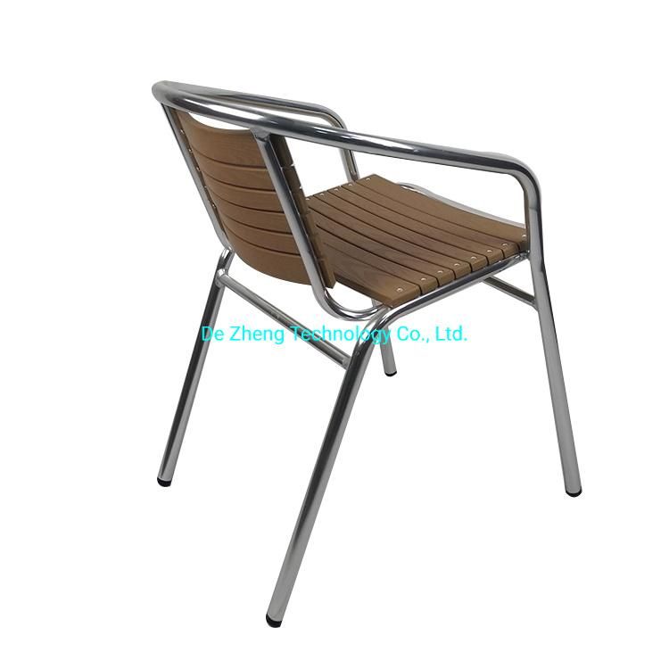 Waterproof Factory Wholesale Commercial Aluminum Garden Dining Outdoor Wood Chair