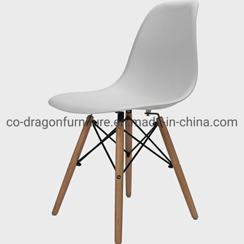 Hot Selling Design PP Back Wood Leg Plastic Dining Chairs