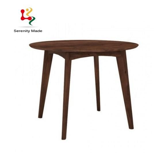 Modern Coffee Shop Use Round Wooden Frame Dining Table