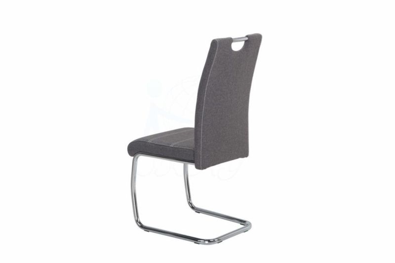 Hot Sale Fabric Chrome Metal Dining Chair