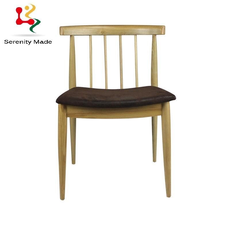 Coffee Shop Furniture Wooden Frame Fabric Seat Dining Armchairs