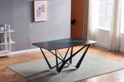 Manufacture OEM Nice Design Modern Italian Grey Slate Dining Table Ceramic Dining Table