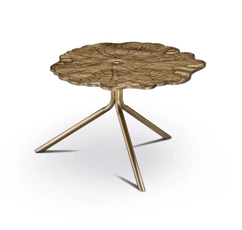 Contemporary Modern Style Metal Side Table Italian Design Round Transparent Acrylic Bed Side Table Marble Coffee Table