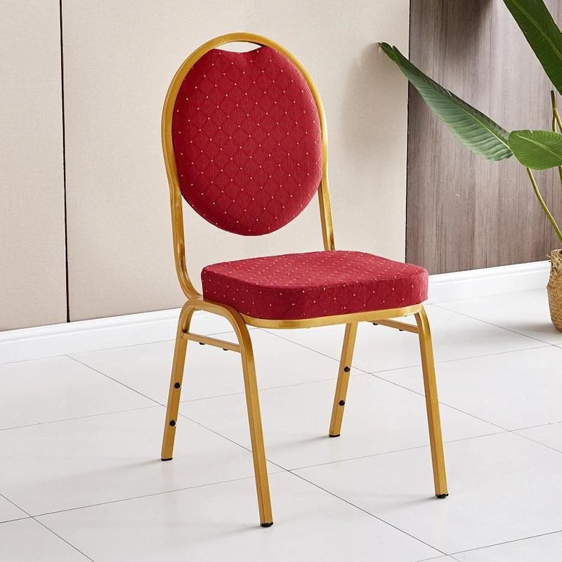 Fashionable Stackable Wedding Furniture Comfortable Metal Dining Silla Banquet Chair