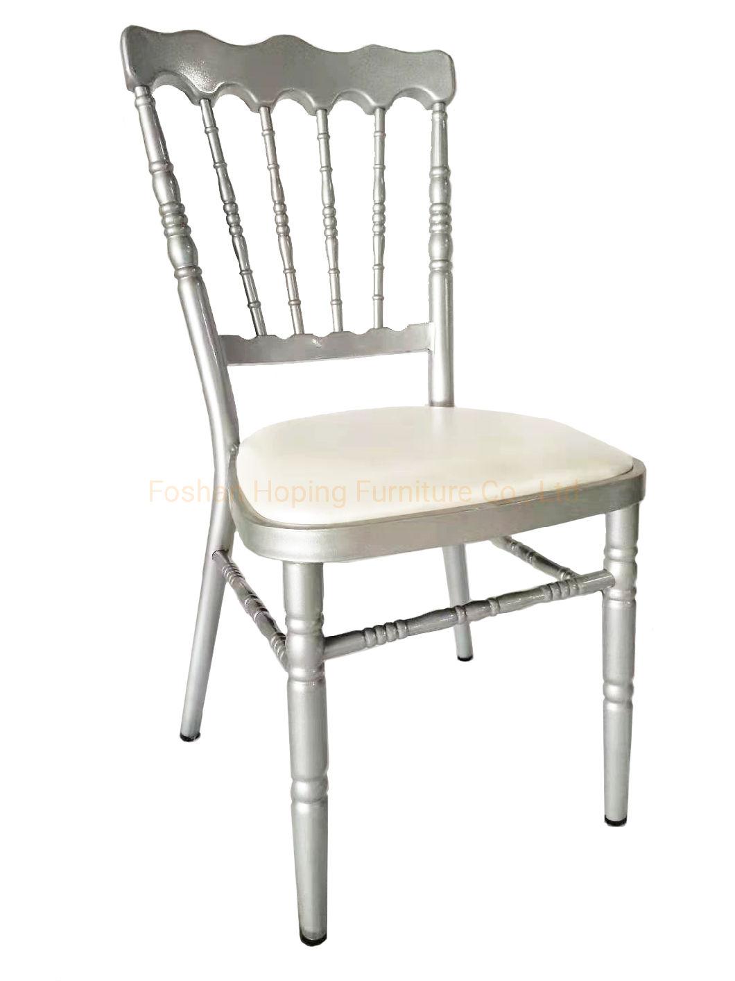 Italy Design Style Elegant Stainless-Steel Chair Model Wedding Dining Restaurant Hotel Furniture