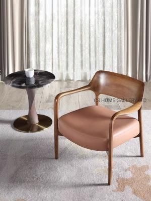 Wooden Furniture Factory Modern PVC Fabric Hotel Living Dining Leisure Chair