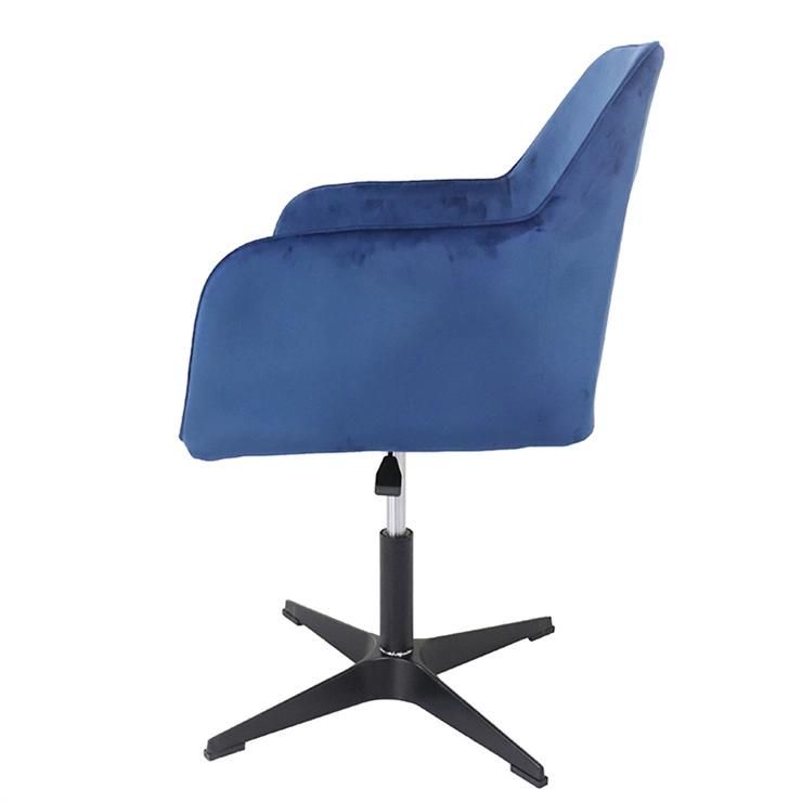 Modern Deluxe Velvet Adjustable Height Swivel Back Armrest Bar Chair