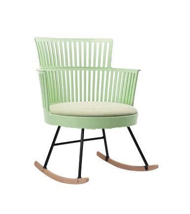 Cheap Modern Style Molded Plastic Leisure Rocking Chair Relax Rocking Chair with Metal Legs