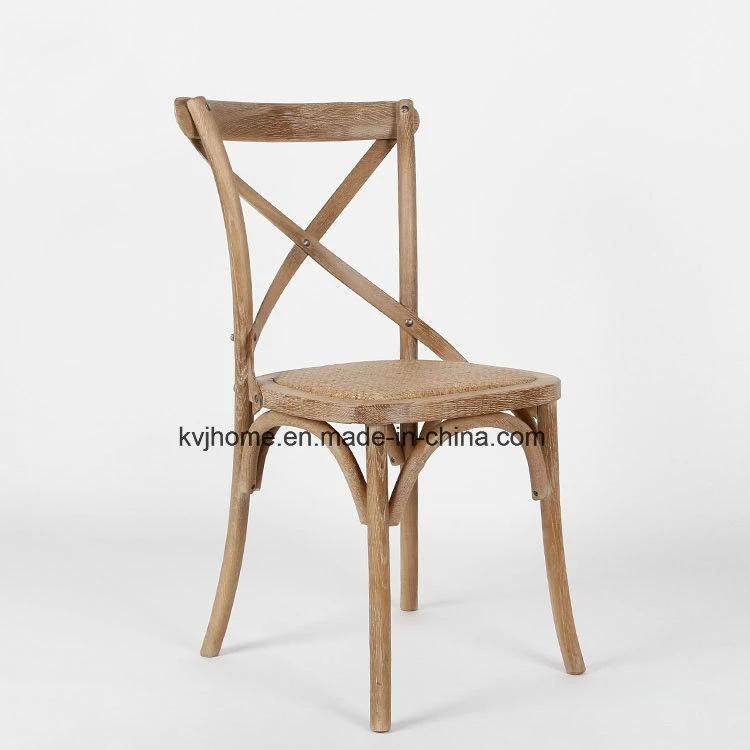 Rch-4001 Factory Price Antique X Cross Back Oak Wood Dining Chair (RCH-4001)