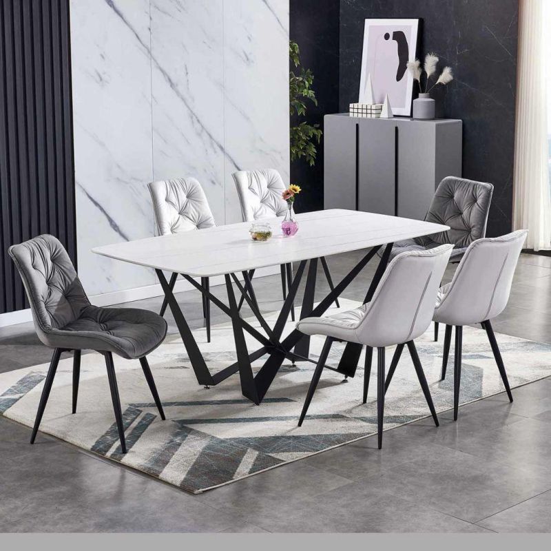 Furniture Modern Design Restaurant Velvet Leisure Fabric Dining Room Chair Dining Chair Table Sets