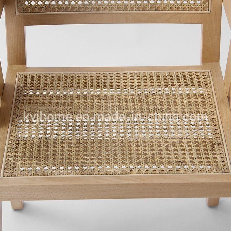 Kvj-9104 Natural Rattan Wooden Dining Pj Chair Pierre Jeanneret Chair