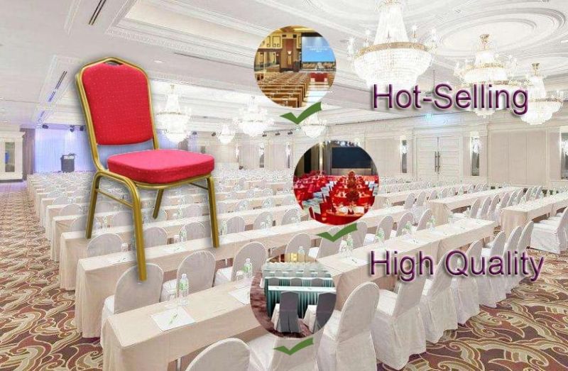 Fashion Hotel Hall Restaurant Dining Stackable Metal Armless Banquet Chair