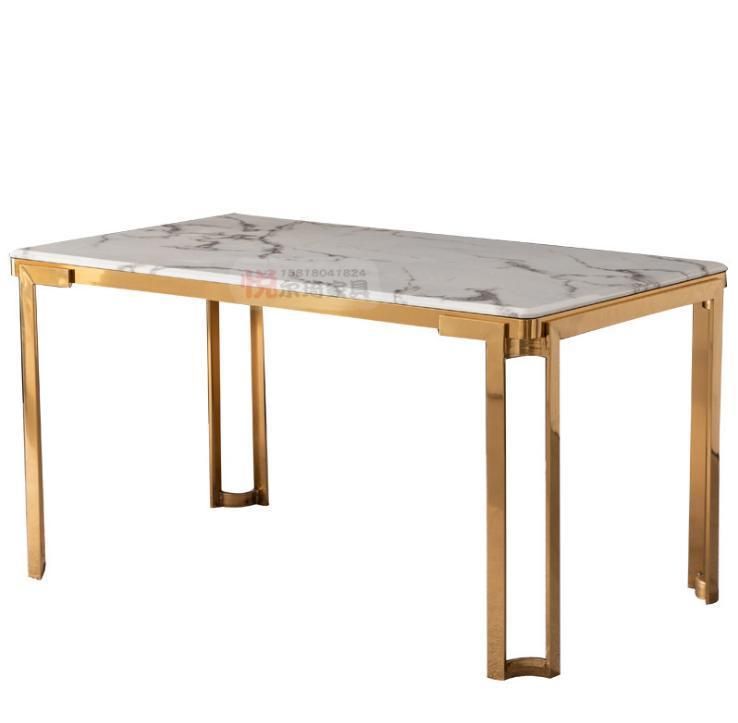 Rectangular Modern Marble Top Dining Table Can Be Customized