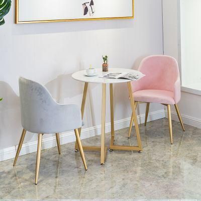 Stylish Fabric Dining Room Furniture Metal Frame Leisure Chair