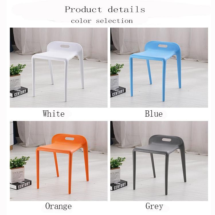 Chinese Furniture Supplier Nordic Plastic Banquet Chair Backless Stool Restaurant Hotel Home Living Room Reception Table and Chair Orange