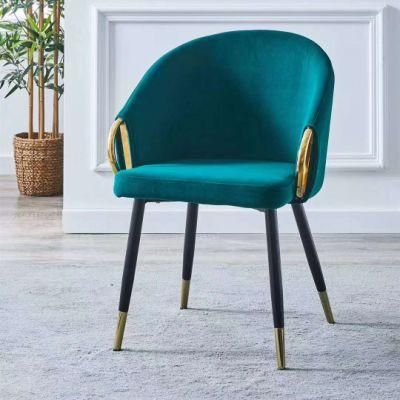 High-Quality Multi-Color Optional Velvet Chair High Back Customized Flannel Fabric Stainless Steel Dining Chairs