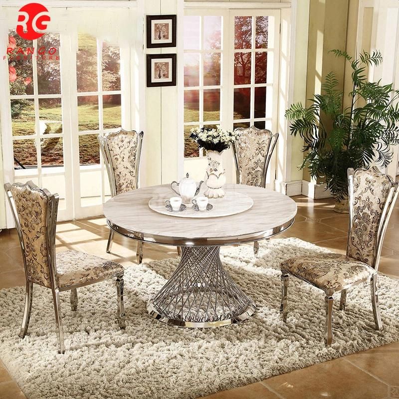 Round Marble Top Dining Table Sets Dining Room Sets Dining Table with 6 Chairs