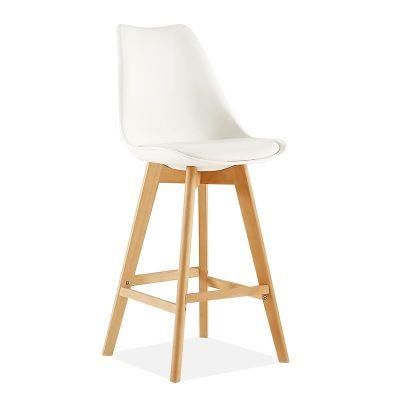 Bar Chair Solid Wood Simple Backrest Bar Stool Nordic Household Creative Bar Chair Vintage Nordic Wooden High Stool with Back