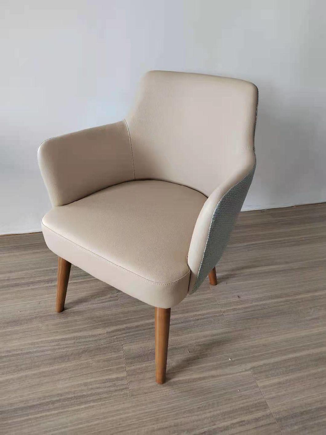 Hotel Furniture Wooden Legs Fabric Seat Dining Chair Lounge Chair