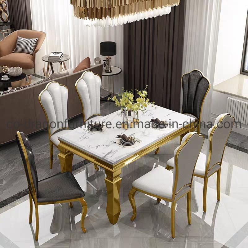 Modern Wholesale Luxury Furniture Stainless Steel Dining Chair with Leather