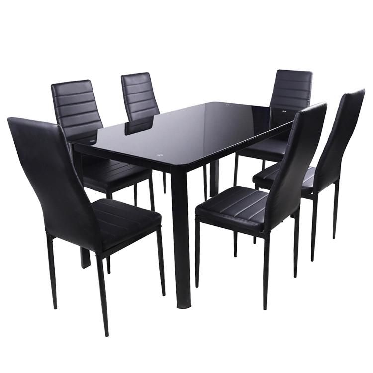 Popular Indoor Glass Furniture Dining Table Set