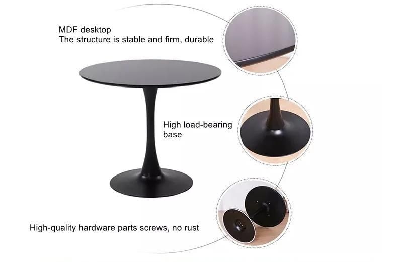 Factory MDF Surface Metal Base Tulip Dining Coffee Table