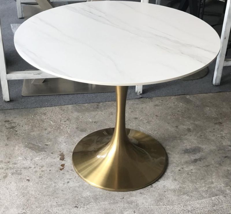 Wholesale Modern Design Artificial Solid Quartz/Granite/Marble Table Top Round Cararra Volakas White Nagural Stone Table for Dining/Sofa Coffee/Side Table