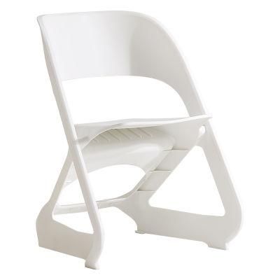 Ins Visitor Plastic Meeting Chair Outdoor Stackable Sail Chair Summer Hollow Back Plastic Garden Dining Chairs