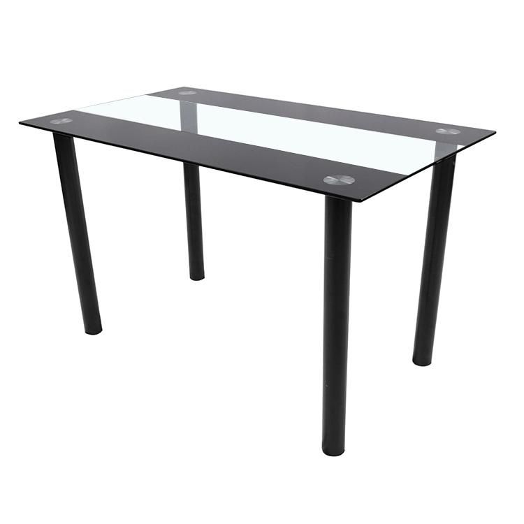 Modern Design White and Black Dining Table with Tempered Glass