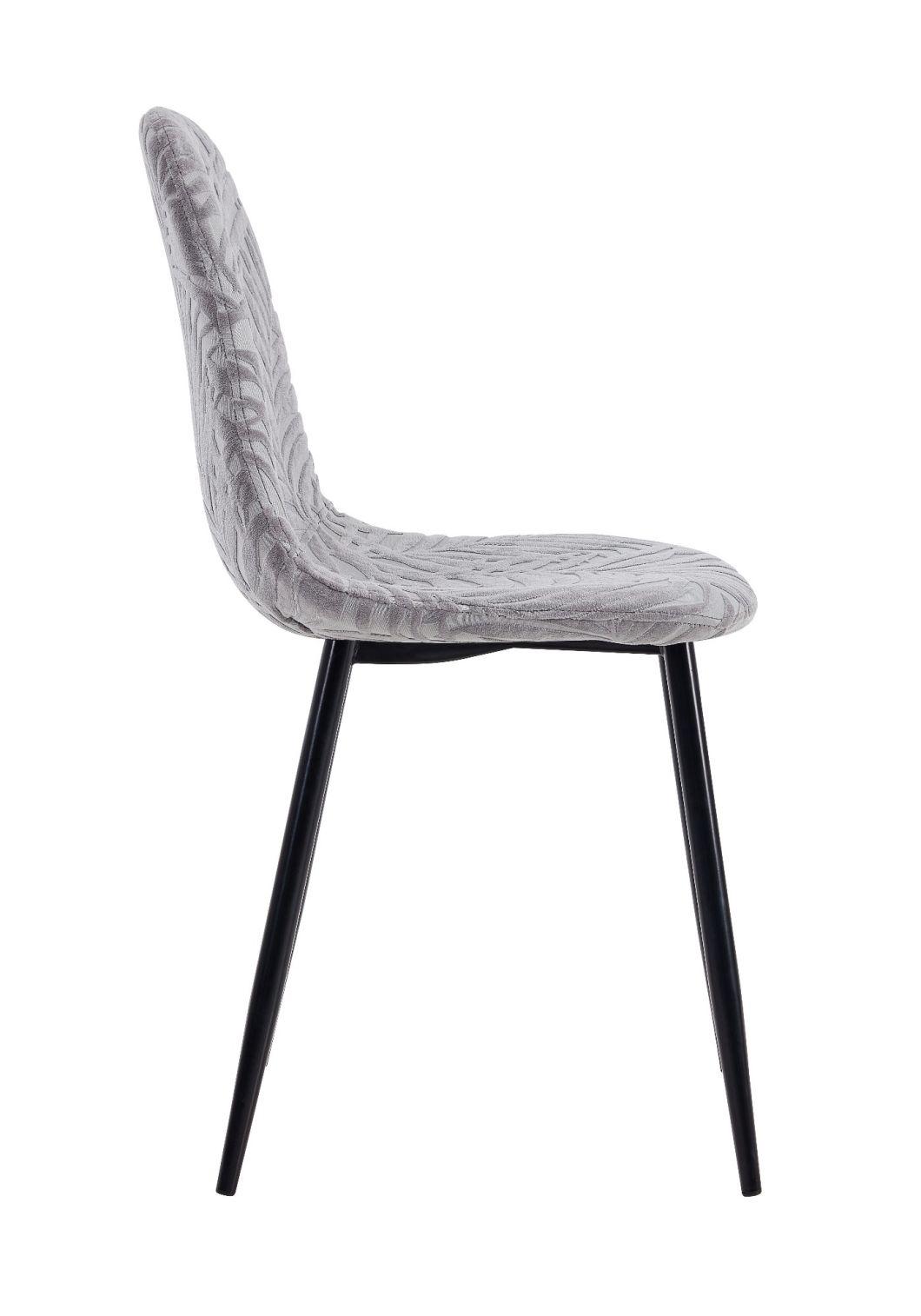 Modern Velvet Fabric Dinner Chairs Velvet Upholstered Kitchen Accent Leisure Dining Room Chair for Dining Rooms with Metal Legs