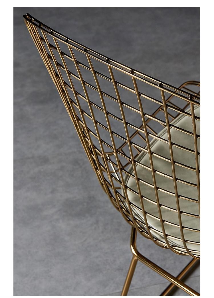 Unique Design Chinese Wire Chair Mesh Middle East Wholesale Dining Room Dining Room Furniture Restaurant Chair Cadeira De Malha De Fio Preto