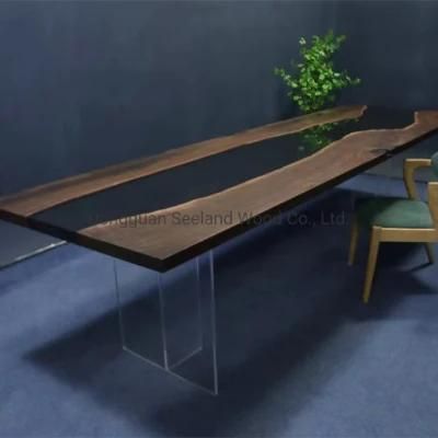 Solid Wood River Resin Table Top