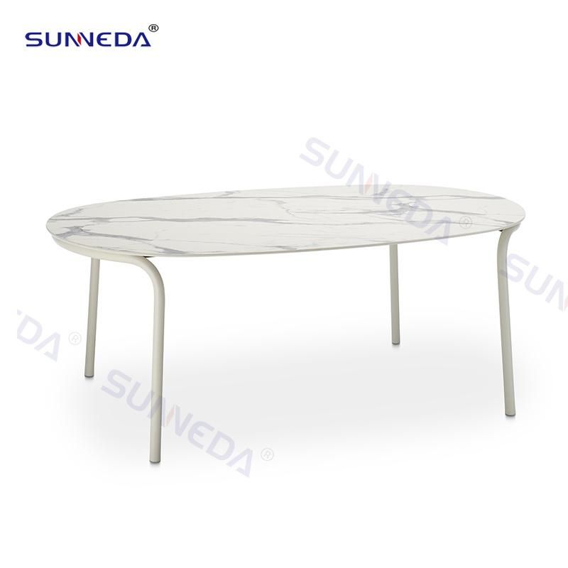 Woven Rope Aluminum Chair Sintered Table Dining Set