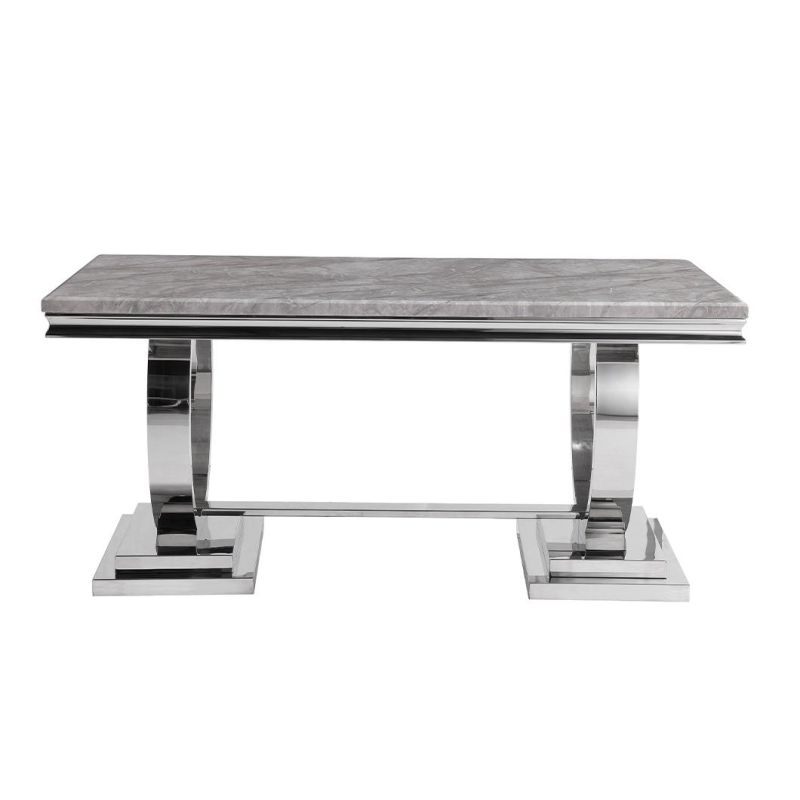 Wholesale Modern Design Custom Metal Legs Rectangle Marble Dining Table