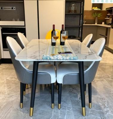 Modern Marble Dining Table with 4 Chairs