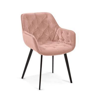 Modern Custom Armchair Pink Living Room Chair Velvet Comfortable Dining Chair