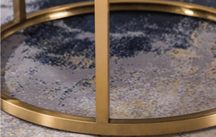 Circular Gold Coffee Table Simple Creative Designer Home Hotel Nordic Marble Dining Table