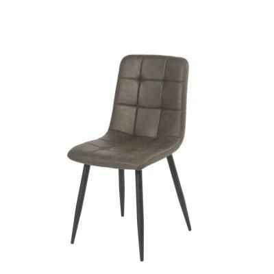 Factory Wholesale Modern Small Fabric Dining Chair with Black Painting Legs